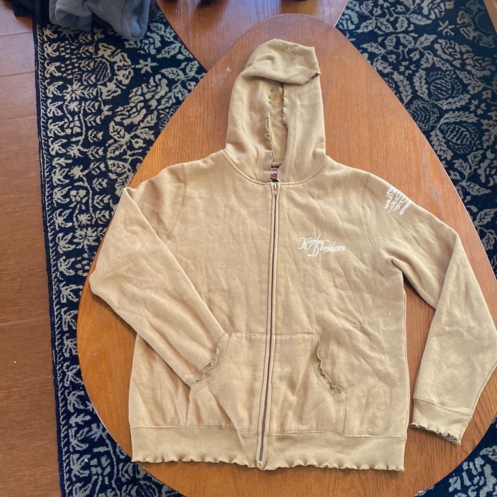 Harley Davidson jacket with lettuce hem